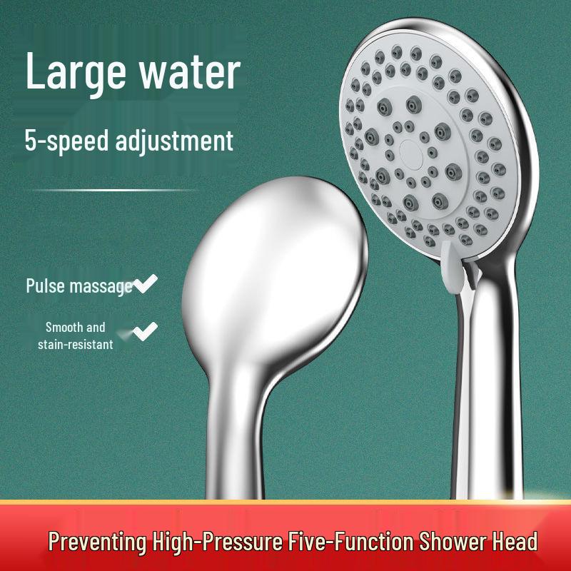 Five-Speed Universal High-Pressure Handheld Shower Head with Xiamen Hose