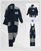 Cross-Border 3D Color-Block Multi-Pocket Hooded Strap Overalls for Labor Protection