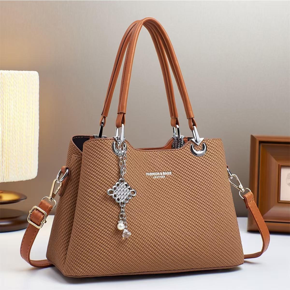 

New Design Macaron Fashion Handbag Multi-layer Big Capacity Single Shoulder Bag Canvas Texture Quality Crossbody Bag Woman .
