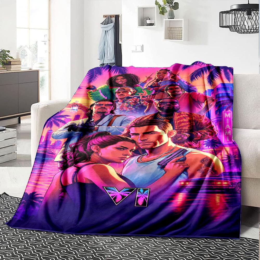 Gta Blanket Soft & Cozy Great for Seaside Couch Chair for All Occasions Digital Print Perfect Gift for Relatives and Friends