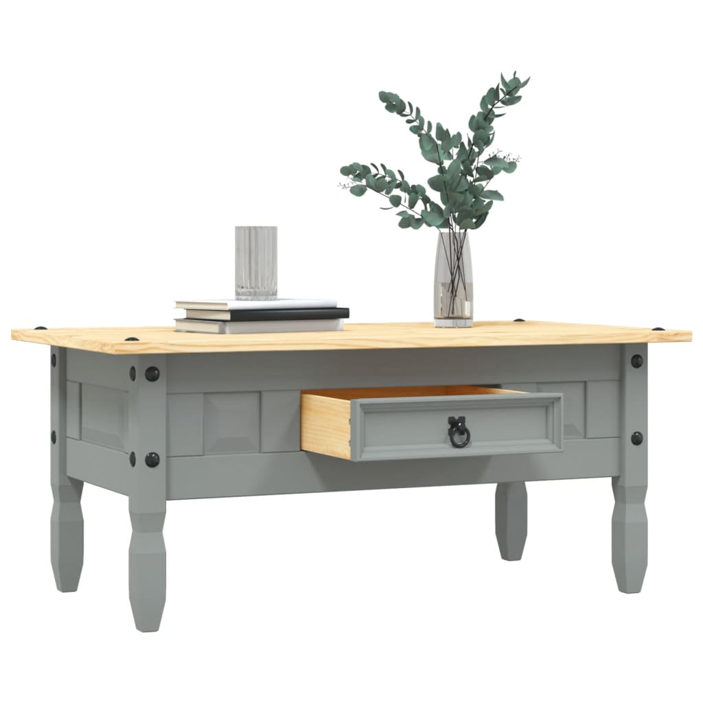 Mexican Style Pine Coffee Table Gray 100 x 55 x 44 cm