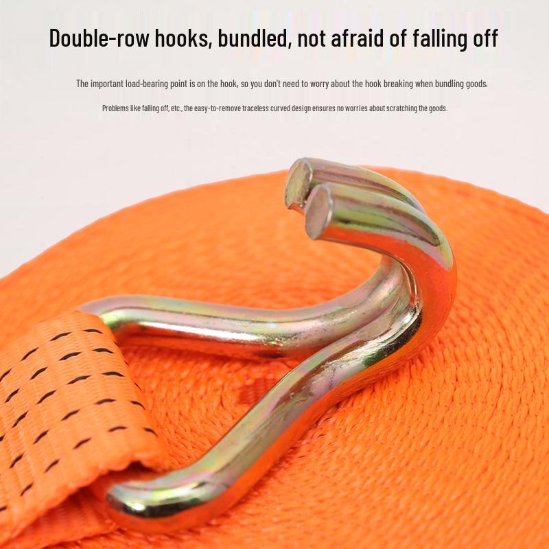 Double Hook Cross-Binding Cargo Strap: Wear-Resistant Truck Tie-Down Rope