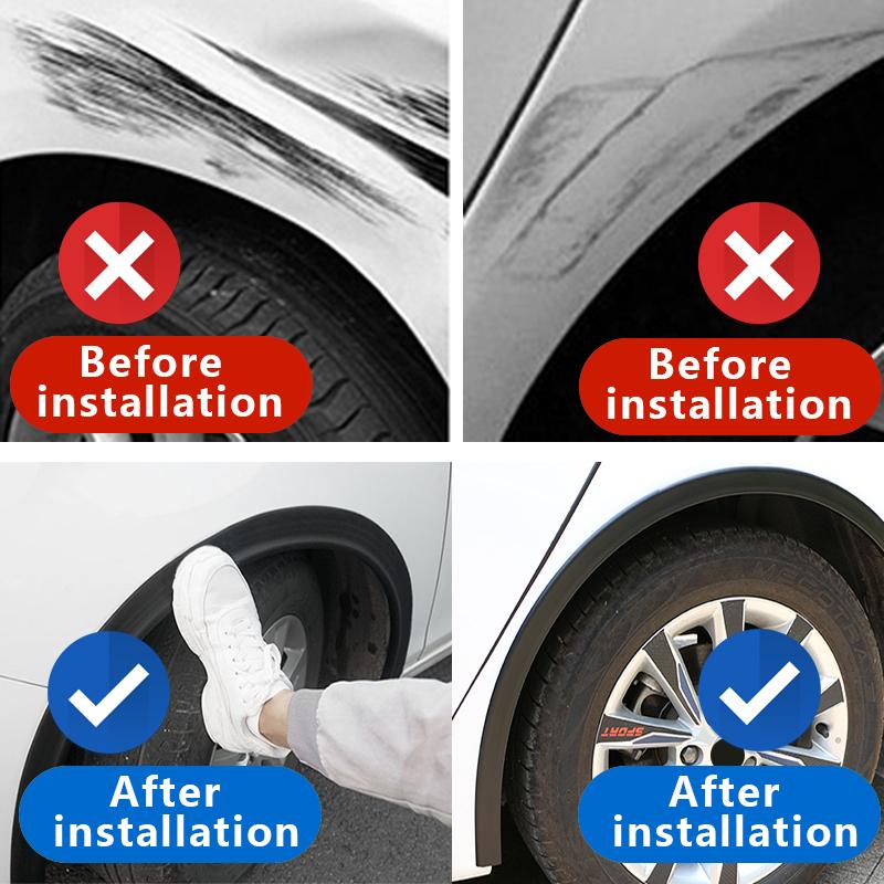 Universal Rubber Fender Flares Car Lip Wheel Eyebrow Wheel Arch Covers Extensions Protector Scratch Proof Rubber Mudguard Car