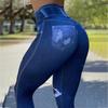 Pantaloni in Finto Denim Colore Unico Super Elastici Autunno Inverno Graffiati Colore Puro per Yoga