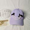 Summer quick-drying pearl bow baseball cap children's new cap big head circumference sun protection small face visor