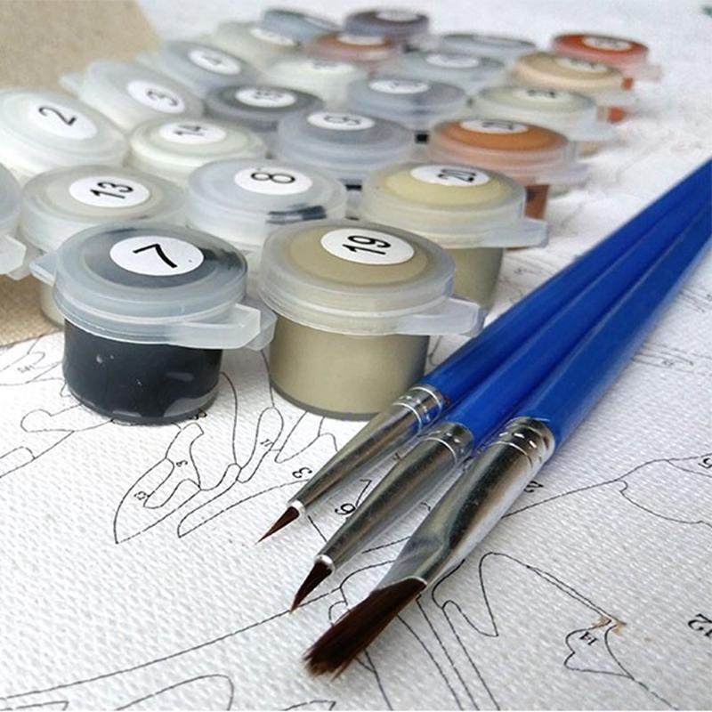 Villaggio di baite rurali Paesaggio Pittura Digitale Fai da Te con i Numeri Arte Murale Moderna Pittura su Tela Regalo Unico Decorazione per la Casa 40x50cm