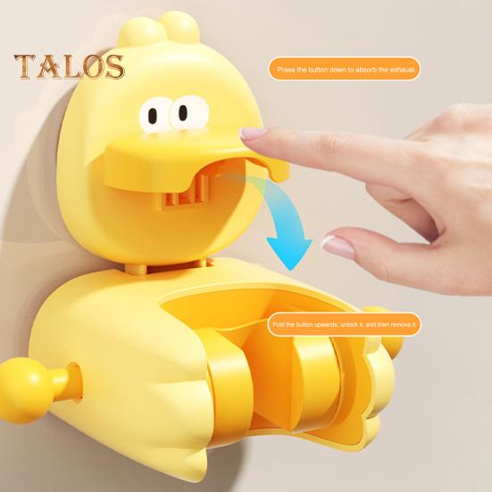 Shower Rack Cartoon Bear Duck Shape Wall-mounted Suction Cup Shower Holder Strong Load-Bearing Capacity Hook Design Shower Shelf