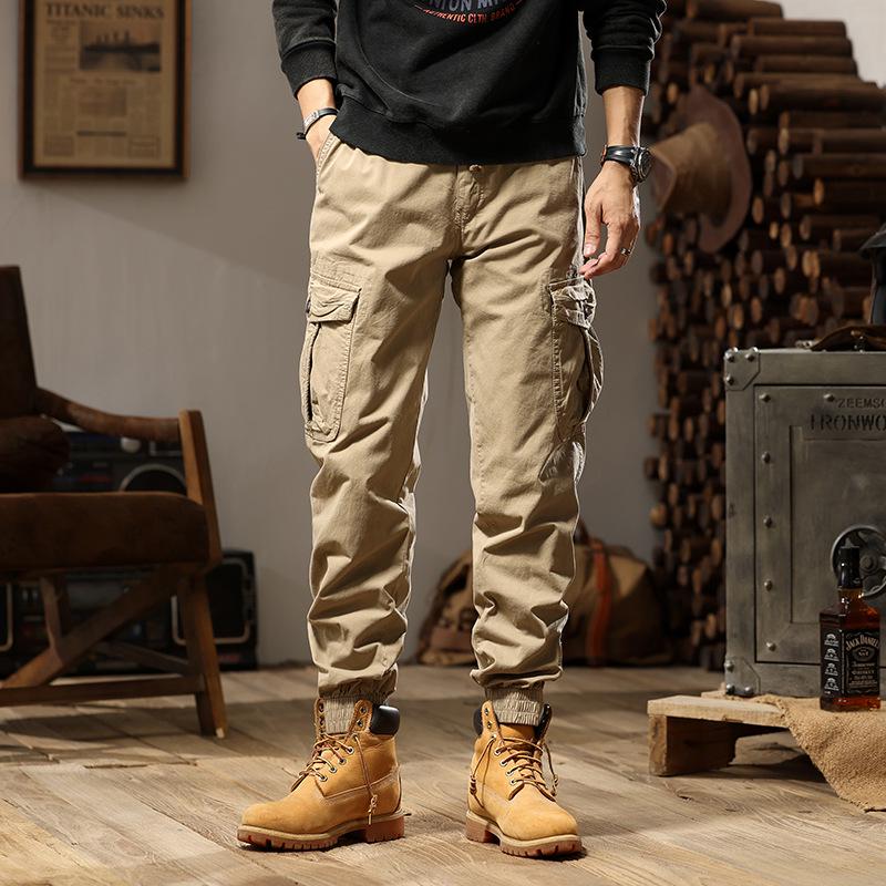 Retro Casual Loose Cuff Pants - Men’s Fashionable, All-Match Overalls