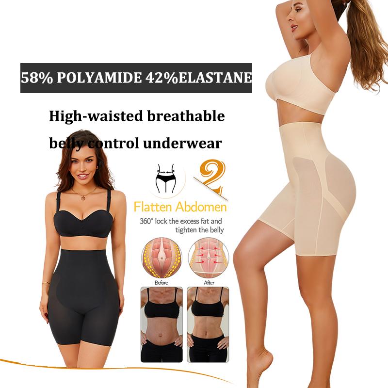 FINETOO 1Pcs High Waist Shaping Boyshort Panties Tummy Control Butt Lifting Slim Shorts Women's Underwear Breathable Shapewear