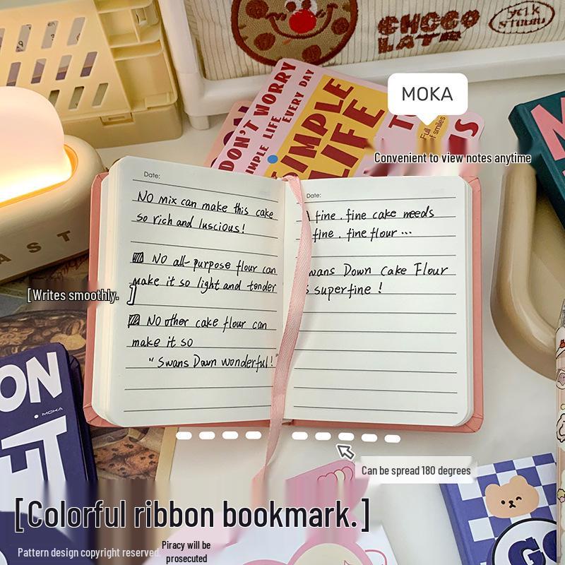 A7 Przenośny Retro Mini Notatnik Kieszonkowy w Twardej Oprawie - Notatnik Liniowany do Słownictwa