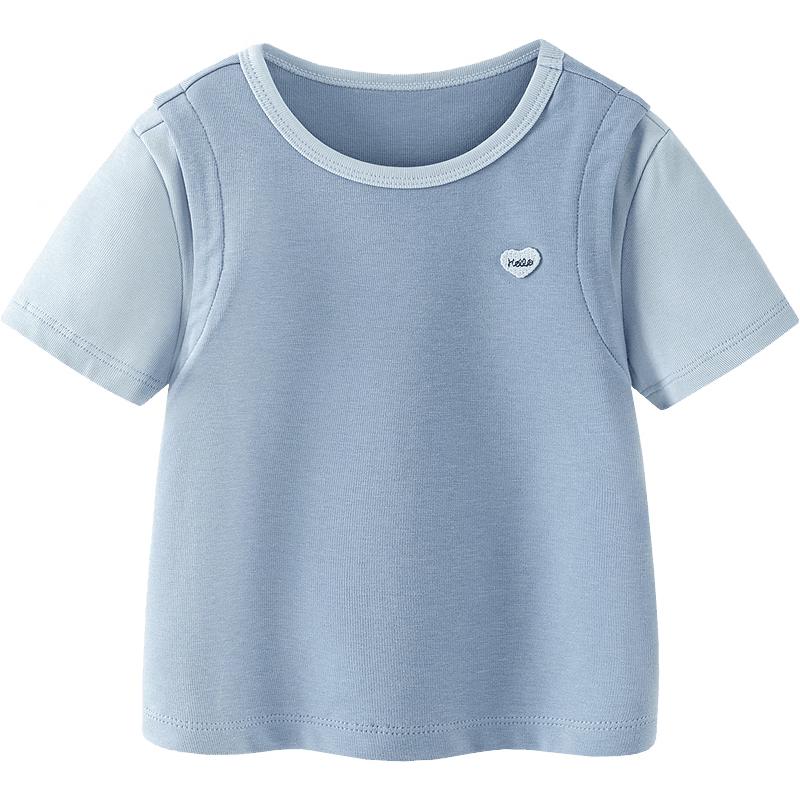 

Minibala Girls Faux Two-Piece Short-Sleeved T-Shirt 160