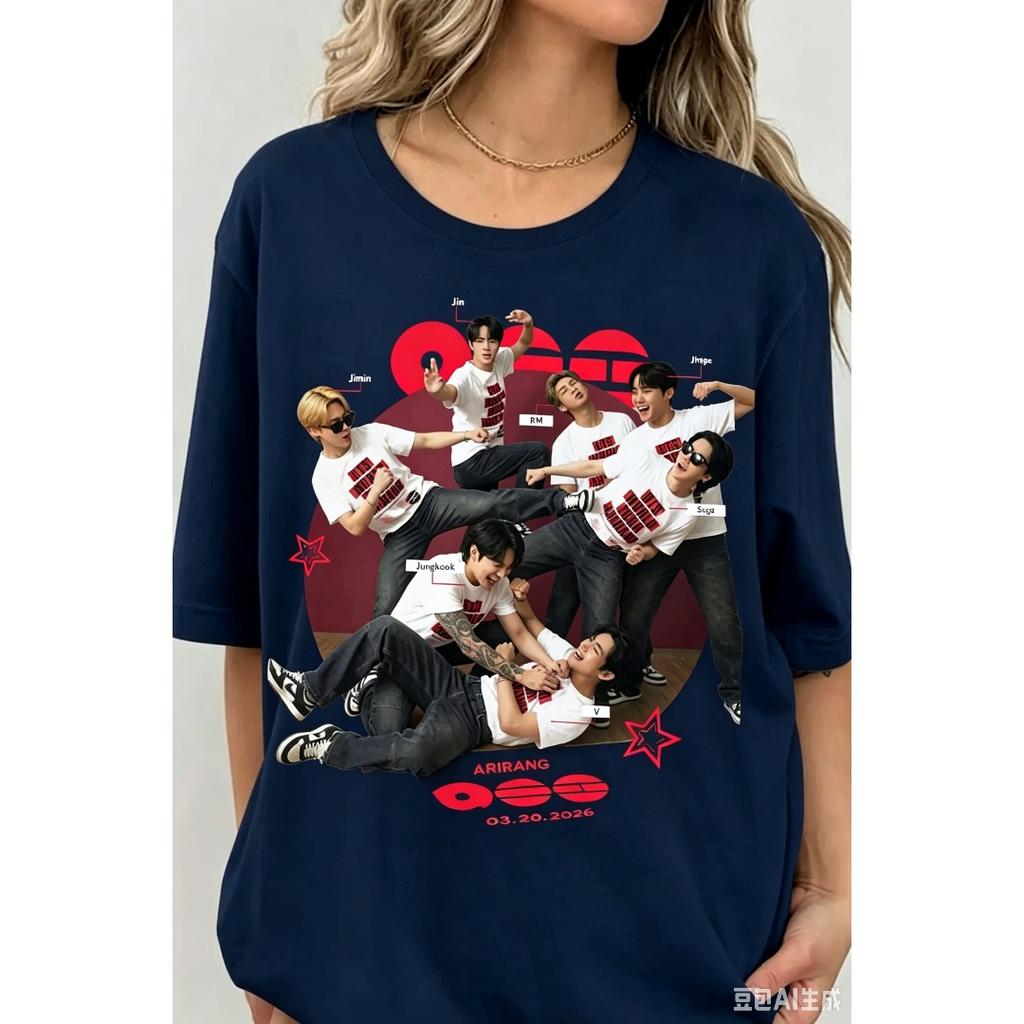 BTS Bangtan T-Shirt Men Women Oversized Streetwear Y2k Short-sleeved Unisex Casual Loose Comfortable Soft Female Male Clothing