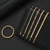 6pcs Vintage Punk Zircon Metal Chain Bracelet Set for Women Beaded Twist Design Multi-Layer Bracelets Daily Wear Jewelry Gifts