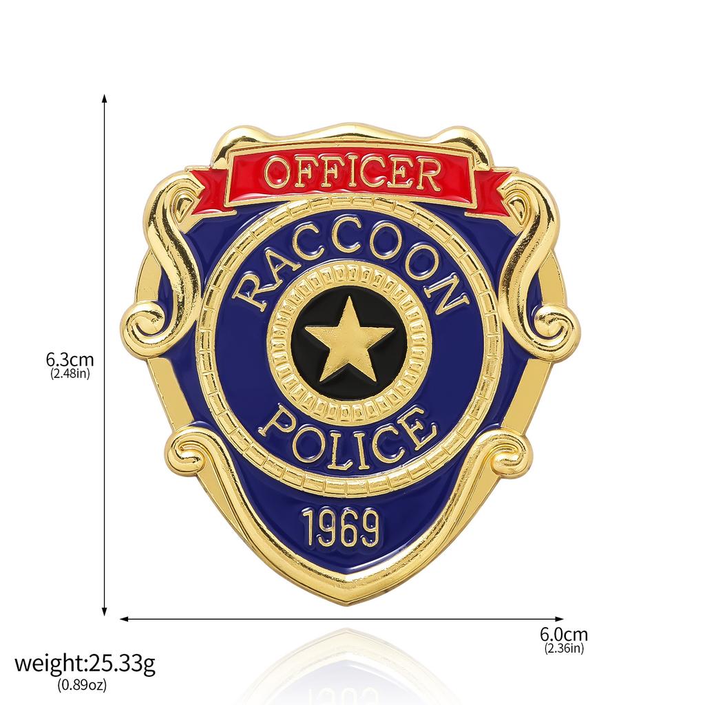 Movie Resident Evil Brooch Movie Props Raccoon City Police Detective Badge Key For Women Men Fans Jewelry Accessories Gifts