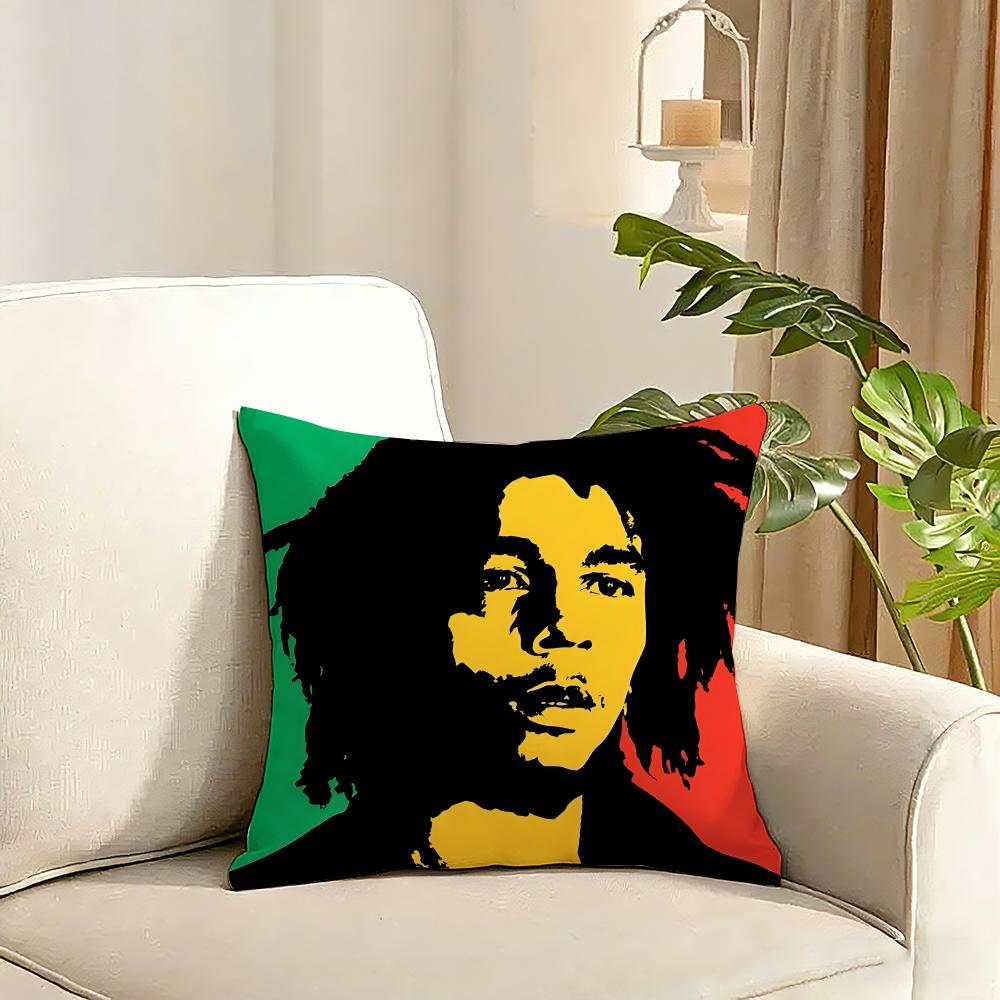 Singer BBob MMarley Cushion Cover Reversible Plush Pillow Cover Soft Fluffy Home Decor for Sofa Bedroom
