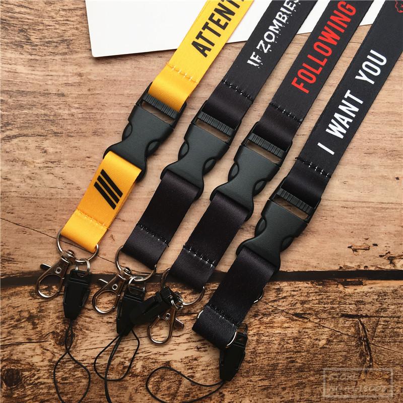 2 in 1 mobile phone lanyard key ring sling badge neckband Keychain anti-lost Badges ID Cell Phone Rope Neck Straps