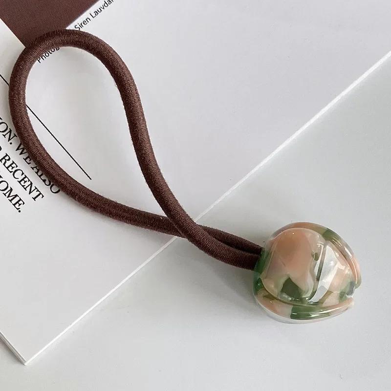 Acrylic Tulip Flower Hair Rope for Women Fashion Simple High Ponytail Elastic Acetate Hair Rope Hairbands Hair Accessories Tool