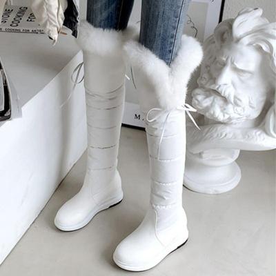 Warm Fur Plush Snow Boots Women Winter Shoes Down Black White Over Knee High Boots Female Waterproof Comfortable Long Rain Shoes