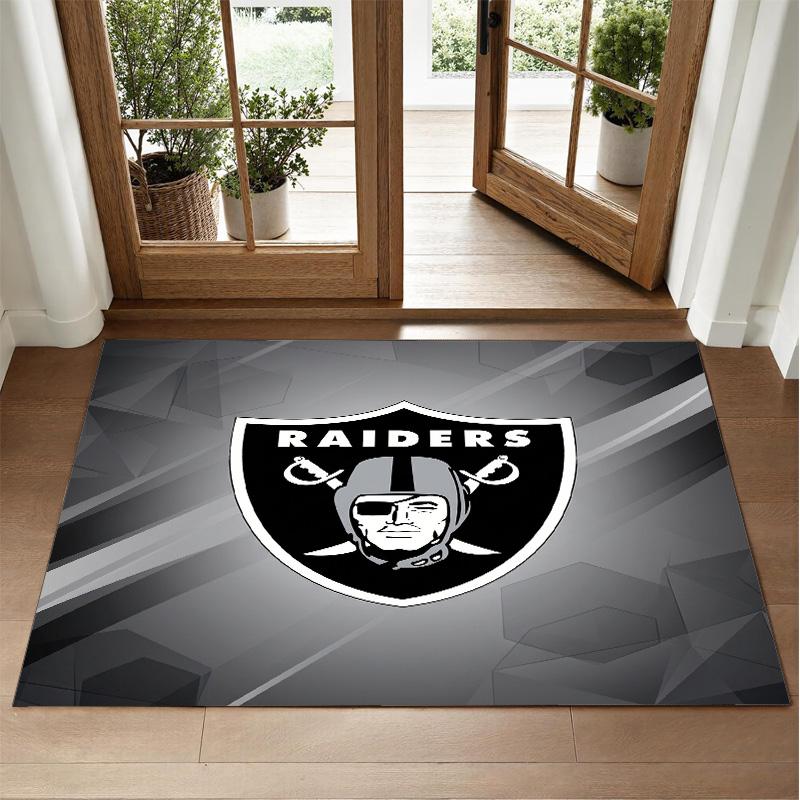 Las Vegas Raiders Design Crystal Velvet Rug Soft Decorative Mat for Bedroom Entrance