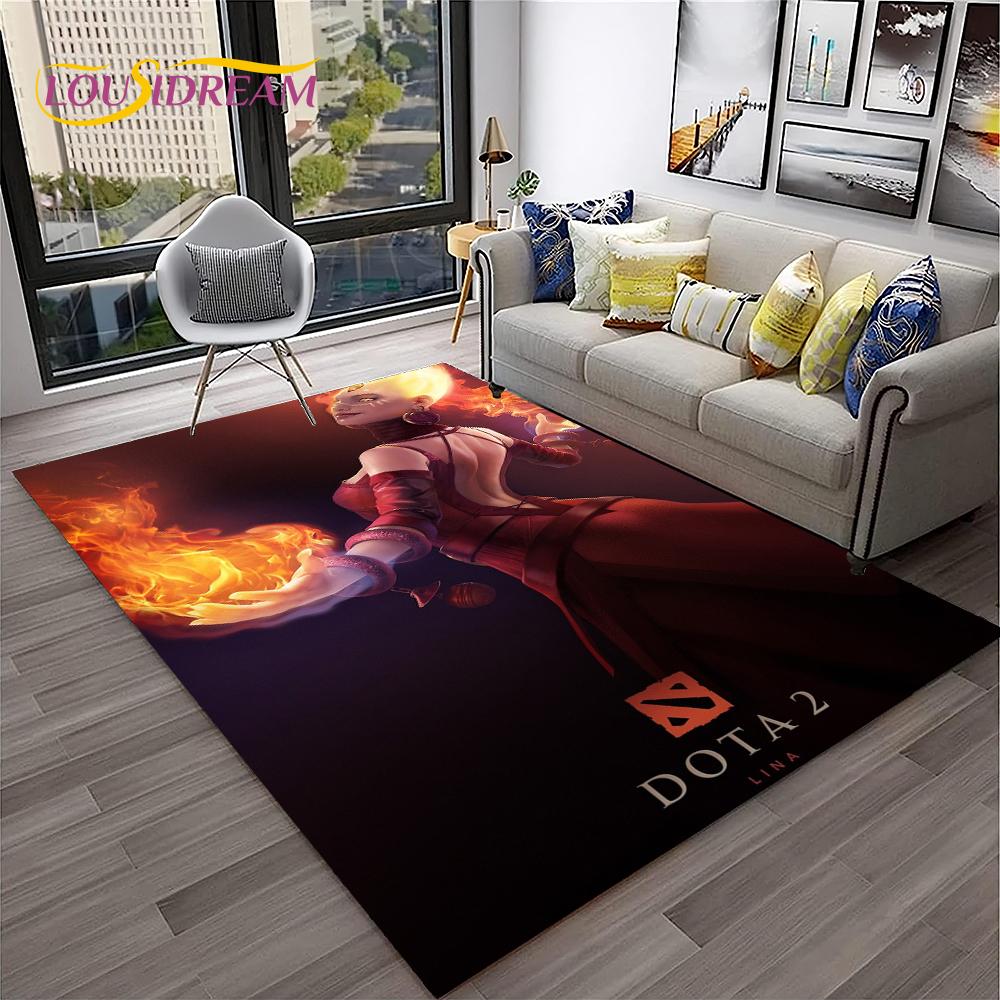 Tappeto HD Classici di Dota2 per Giocatori, Tappeto per Casa Soggiorno Camera da Letto Divano Zerbino Decorazione, Tappeto per Area Giochi Bambini Tappetino Antiscivolo