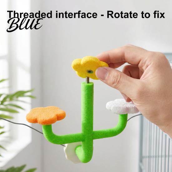 Multi-tiered Bird Perch Cactus Parrot Perch Multi-Tier Textured Non-slip Standing Platform Budgie Activity Center Toy Cage Accessory for Parakeets