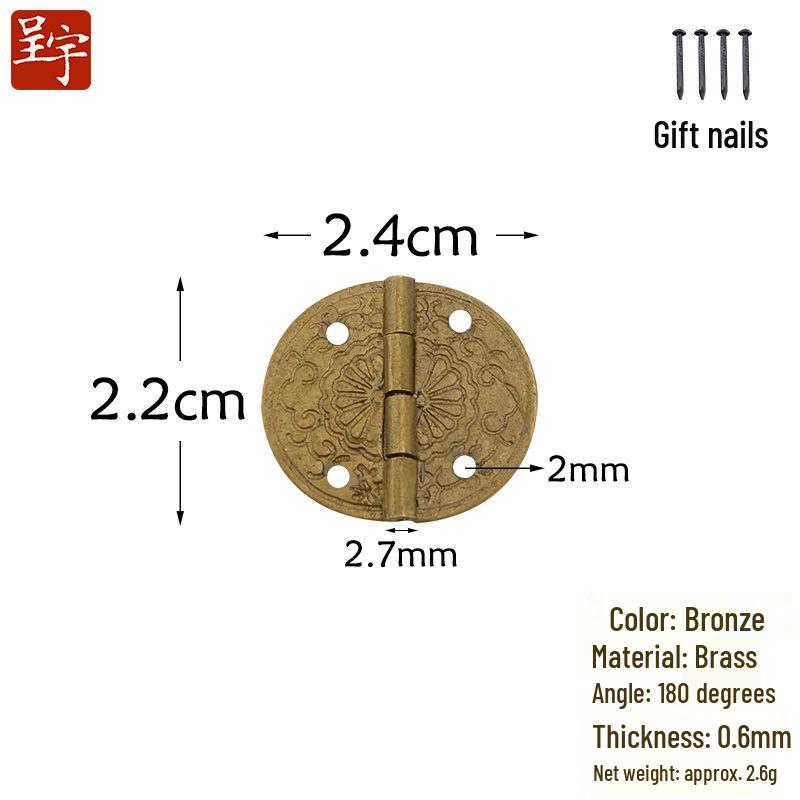 Retro Chinese Style Small Folding Butterfly Antique Jewelry Box with Pure Copper Hinges