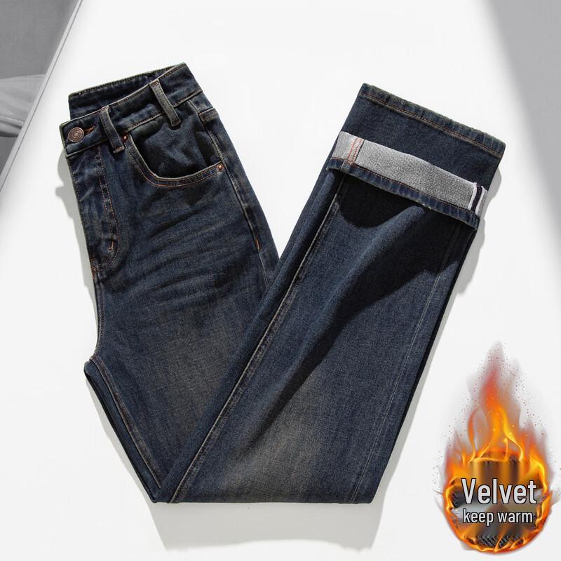 RAIN.CUN Women s Winter Brushed Fleece Lined Straight Leg Jeans 32