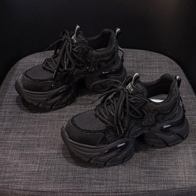 

Shoes women s autumn women s shoes thick-soled heightening sports and leisure shoes women s functional wind air cushion sole dance shoes 40 чорний