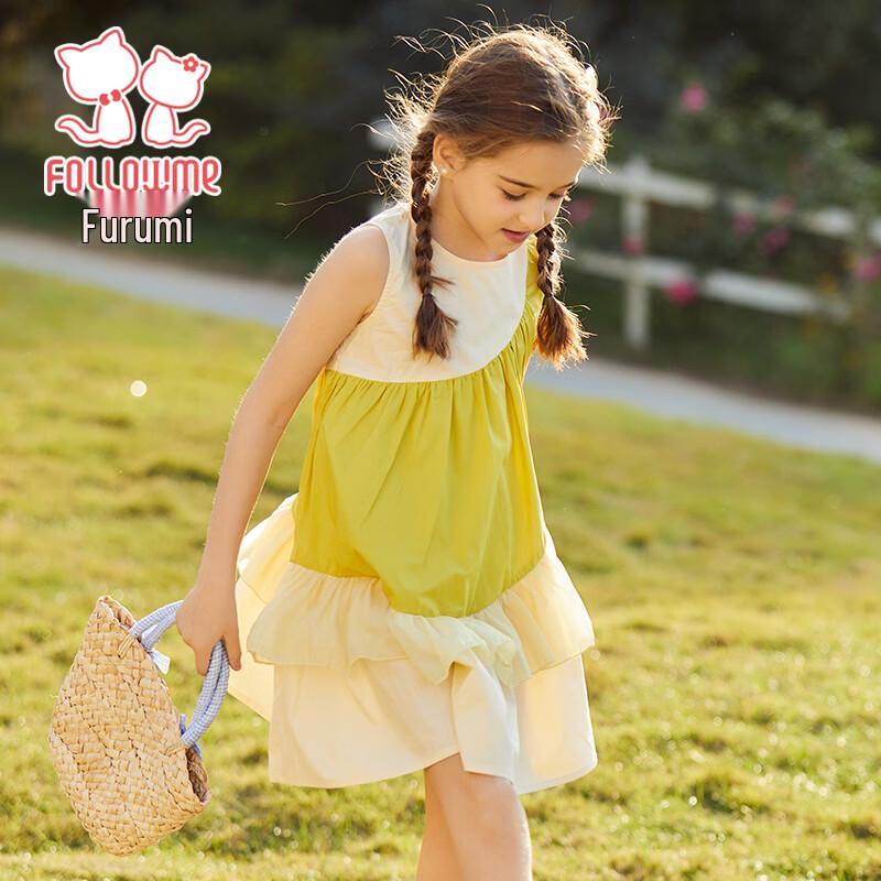 Girls' Summer Sleeveless Lace Patchwork Dress