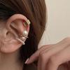Korean Style Pearl Ear Cuff for Women - Retro Geometric Patchwork Earrings