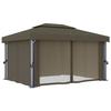 VidaXL Tonnelle avec rideau 4x3 m Taupe Aluminium