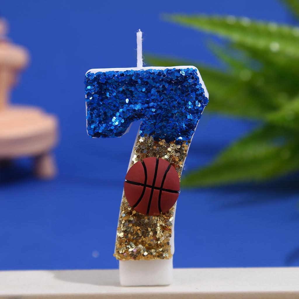 Birthday Candle Number 0-9 Red Blue Cake Candle with Red Basketball,Birthday Party Kids Adults Anniversary Celebrations Supplies