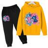 Casual Print Simple Suit Fashion Sweatshirt Loose Clothing Sets Kids Unisex