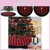 Premium Red And Black Buffalo Check Velvet Christmas Tree Skirt Ideal For Holiday Settings