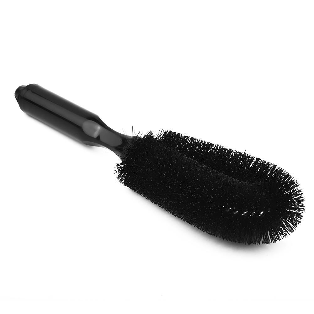 Car Wheel Brush Soft Bristle Tire Steel Ring Detail Cleaning Brush Tyre Alloy Soft Bristle Cleaner Car Washing Supplies Tool