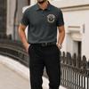 Men's Short Sleeve Polo Shirt with Printed Graphic Lapel Collar Lightweight Breathable Knit Fabric Casual Fit for Summer