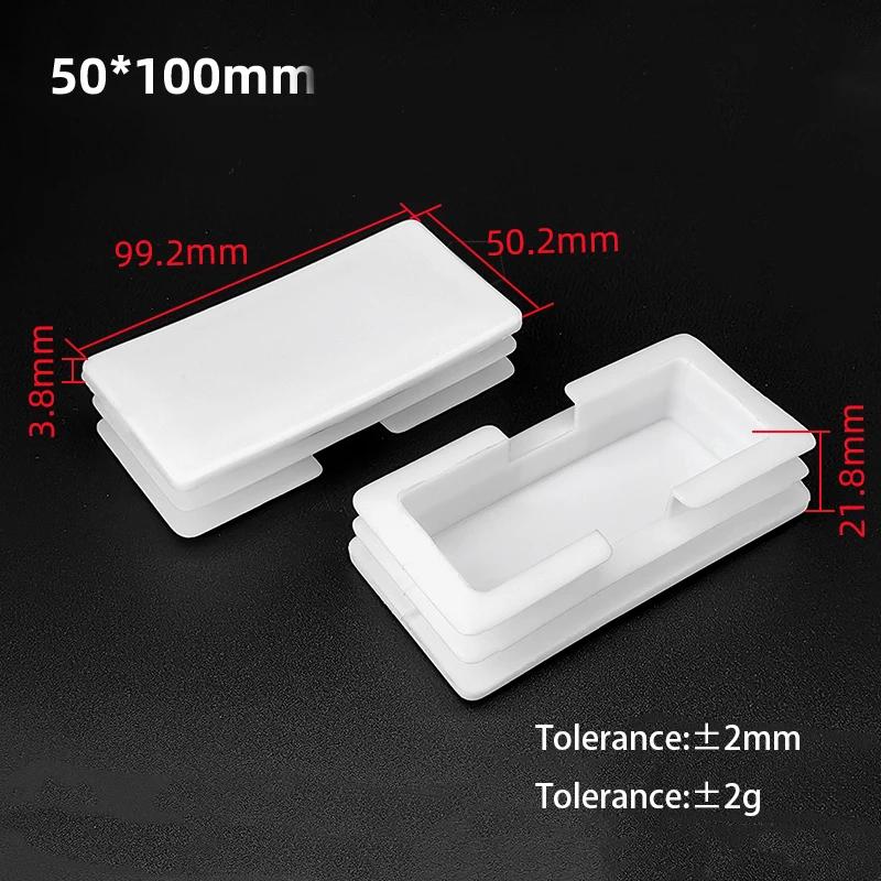 White PP Plastic Table Chair Foot Covers 15*15-100*100mm Square Pipe Plugs Protective Cover Furniture Thickenes Leg Pads