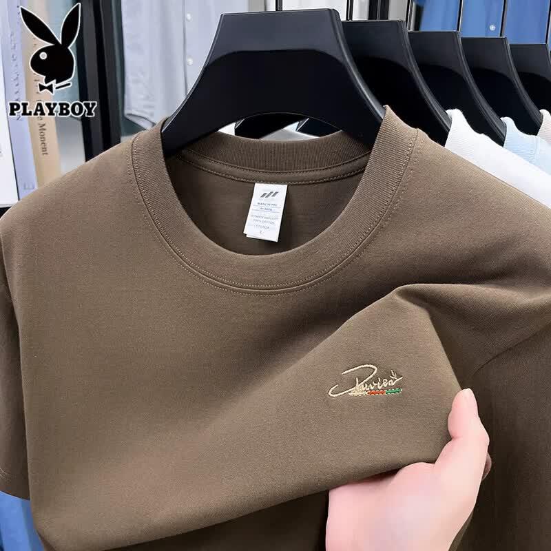 PLAYBOY Men's Pure Cotton Short Sleeve T-Shirt