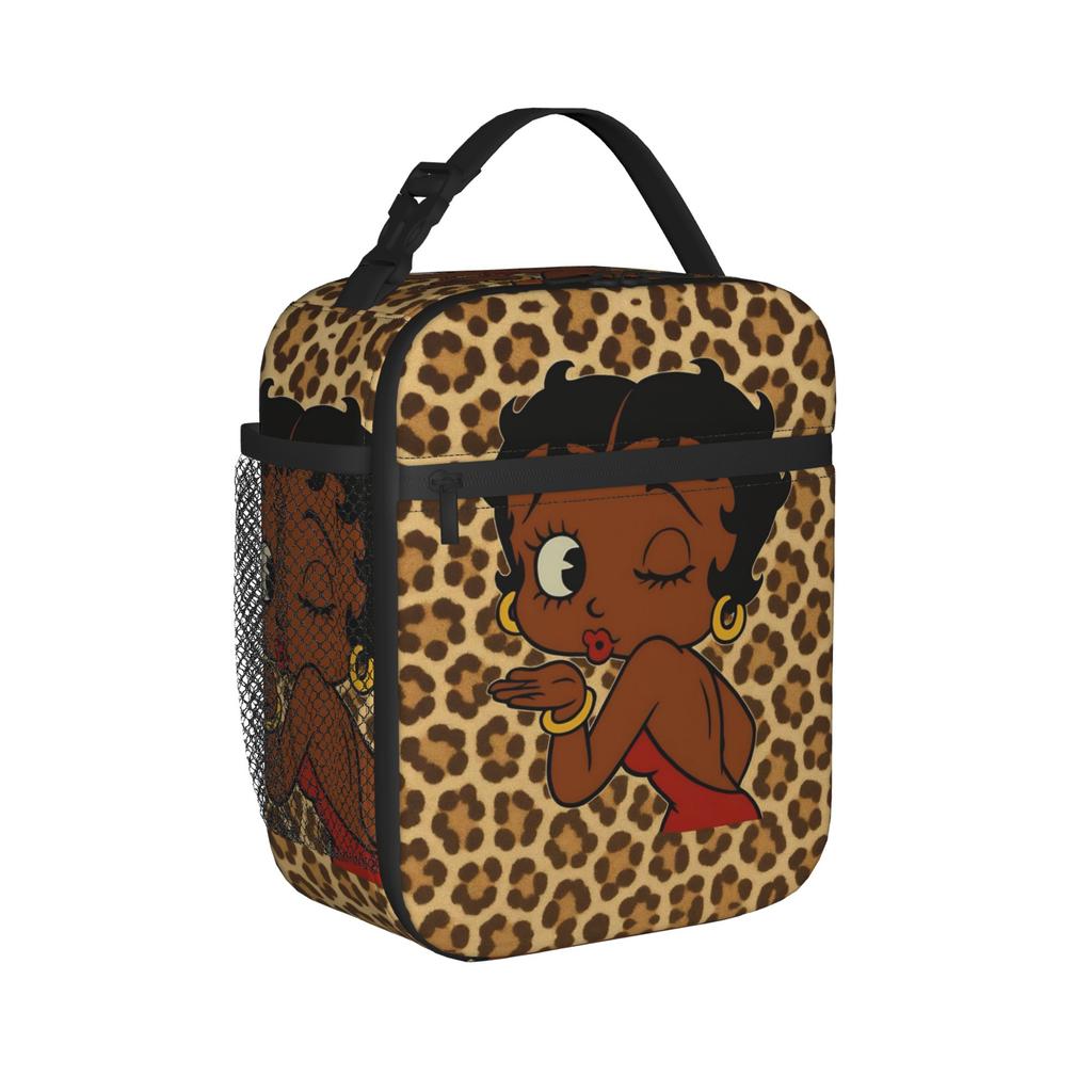 Black B-Betty Boops Insulated Lunch Bag Portable Meal Container Cooler Bag Tote Lunch Box College Picnic Bento Pouch