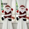 Christmas Curtain Tiebacks for Living Room 2Pcs Santa Tiebacks, Dancing Reindeer Holdders, Metal Clip Theme Holders Office Cute Bear Holdbacks Window