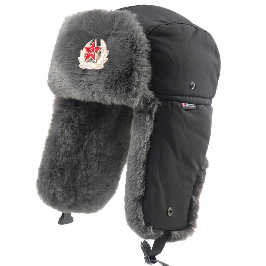 

Men S And Women S Soviet Emblems, Lei Feng Hats, Fleece And Thickened, Outdoor Cycling Headgear, Northeast Hats, Windproof And Cold-Proof Cotton Hats C5