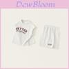 Childrens Summer Letter Print Sleeveless Tshirt And Shorts Set For Active Play