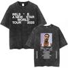 Rels B A New Star Graphic Print Tshirt Unisex Women Vintage Washed Cotton Gothic YK Fashion Summer Tee Loose Casual Oversized Tee
