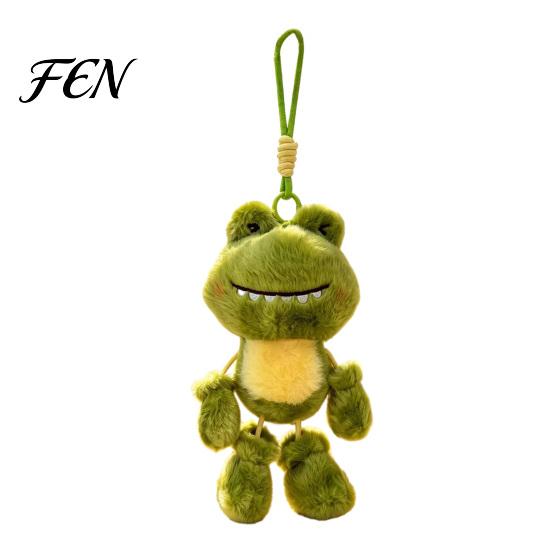Soft Fluffy Plush Toy Funny Frog Keychain with Fragrance & Movable Limbs, Stuffed Animal Cute Bag Charm for Backpacks Keys, Decorative Hanging