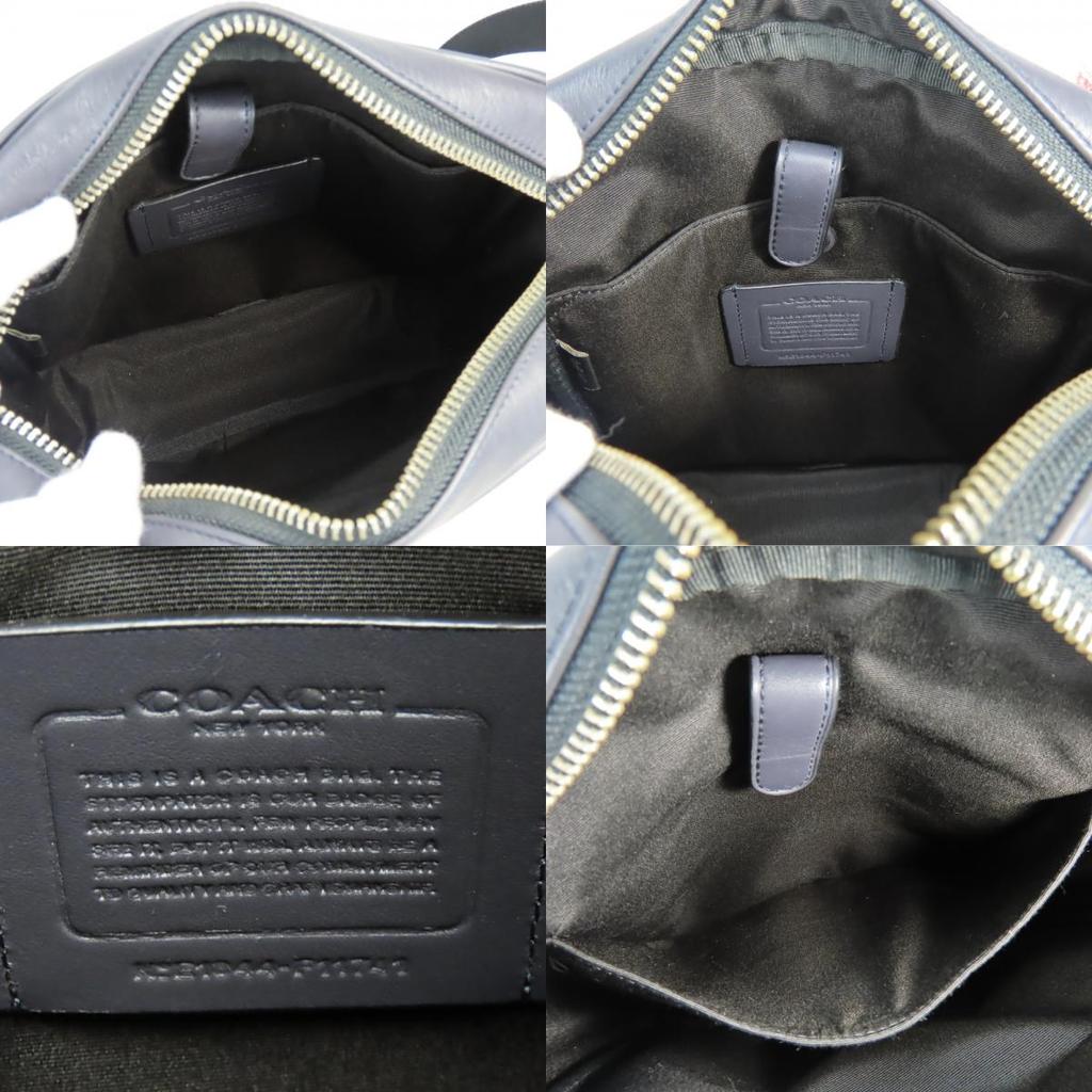 Used COACH Shoulder Bag Signature F11741 Leather Midnight Navy Black