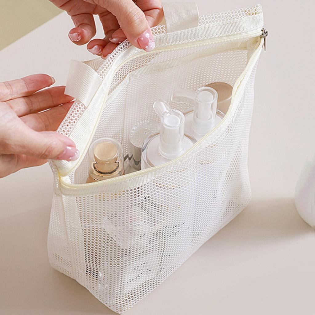 Mesh Makeup Toiletry Storage Bags Handbags Portable Outdoor Travel Washing Body Shower Tool Organizer Hanging Cosmetic Bag Pouch