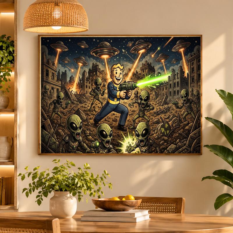 5D Diamond Painting Fallout Vault Boy DIY Full Drill Diamond Art Kit Home Decoration
