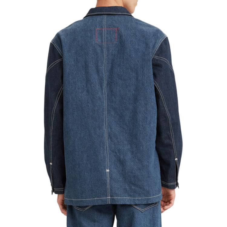 Levis SS22 Color Block Loose Denim Jacket Men Jacket Blue A1100-0000