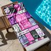 1pc Book Lover's Paradise Quilt Design 2D Printed Microfiber Beach Towel, quick dry super absorbent. Great for beach, pool