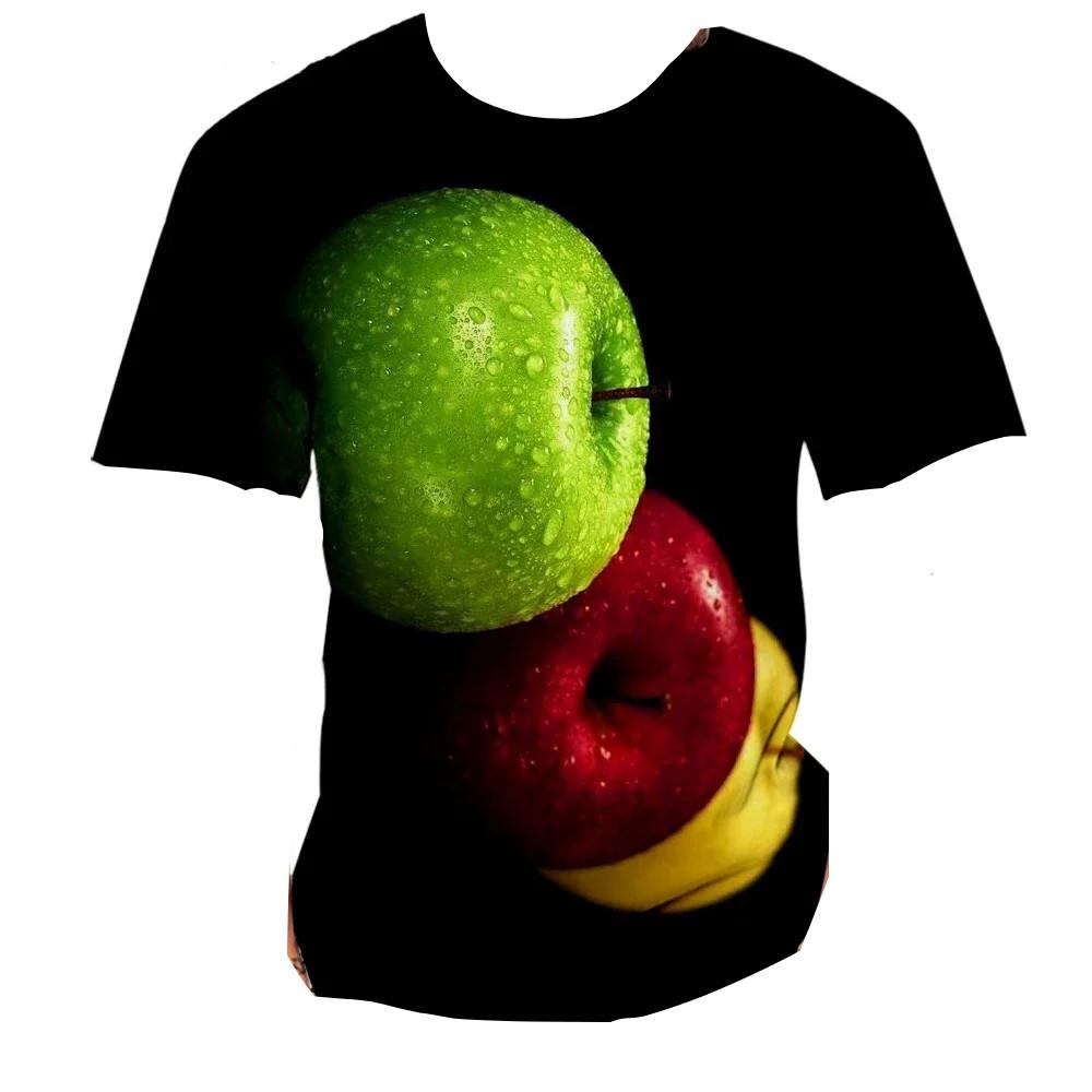 Apple Fruit 3D Print Kids Short Sleeve Tee Round Neck Daily Weekend Outdoor Gathering Casual Top